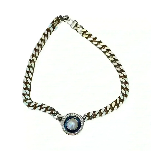 Rare Vintage Christian Dior Gold Plated Pearl and Crystal Collar Choker Necklace - Picture 3 of 14